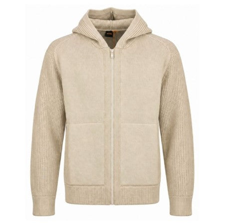Hugo Boss Karezone Hooded Cardigan - Light Beige
