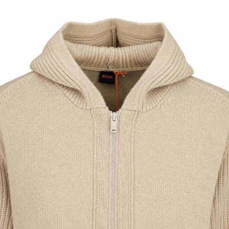 Hugo Boss Karezone Hooded Cardigan - Light Beige