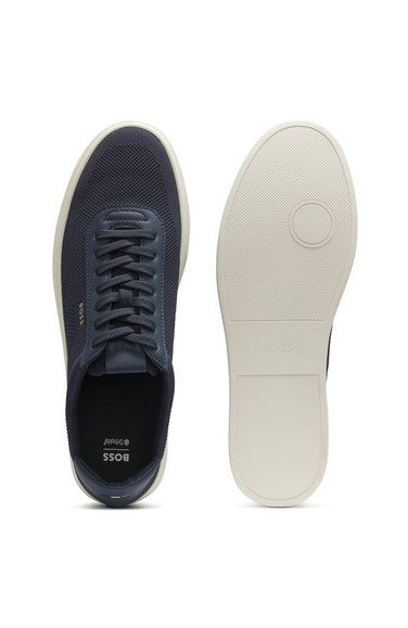 Hugo Boss Keiran Lace-up Knitted Sneaker - Navy