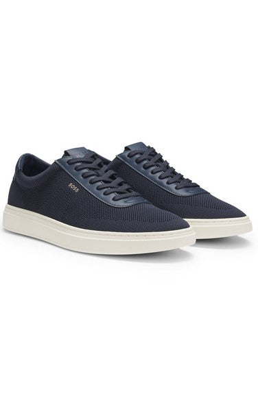 Hugo Boss Keiran Lace-up Knitted Sneaker - Navy
