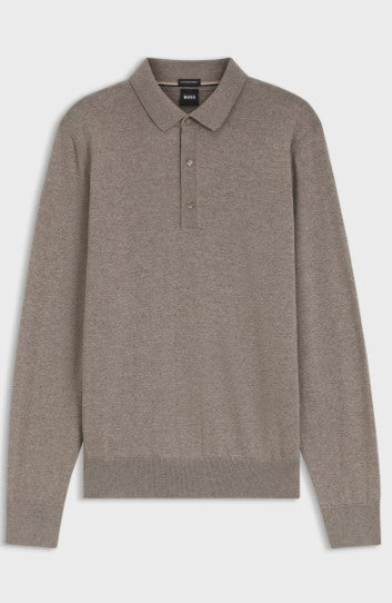 Hugo Boss Lancione Sweater Polo - Light Brown