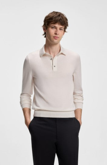 Hugo Boss Lancione Sweater Polo - Natural