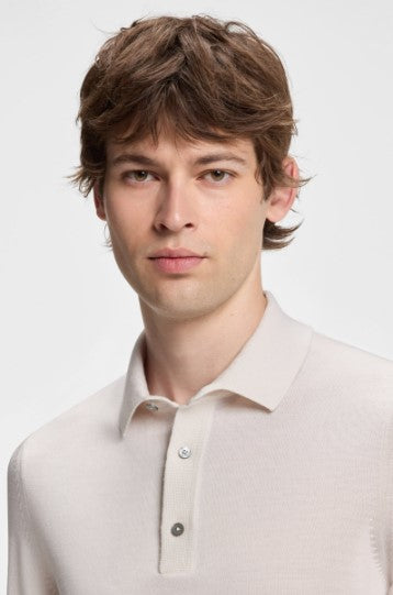 Hugo Boss Lancione Sweater Polo - Natural