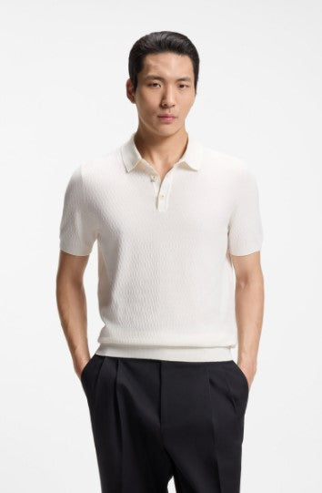 Hugo Boss Lurazio Knit Polo - Open White