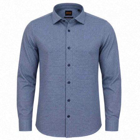 Hugo Boss Mysoft Printed Pattern Shirt - Blue