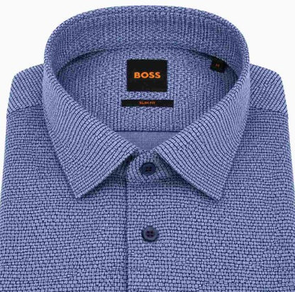 Hugo Boss Mysoft Printed Pattern Shirt - Blue