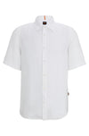 Hugo Boss Rash S/S Linen Shirt in White