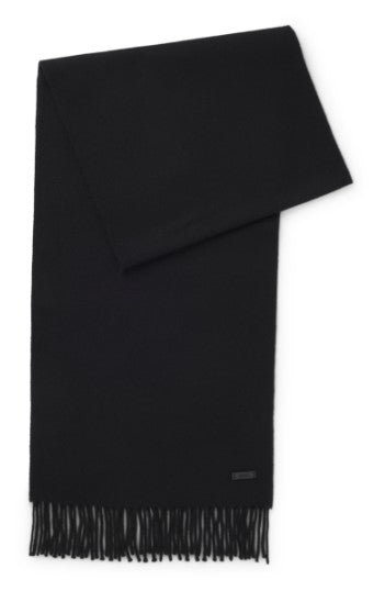 Hugo Boss Naster Double-faced wool scarf - Black