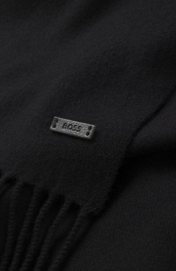 Hugo Boss Naster Double-faced wool scarf - Black