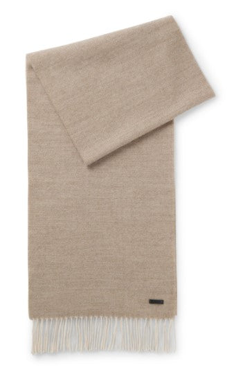 Hugo Boss Naster Double-faced wool scarf - Light Brown