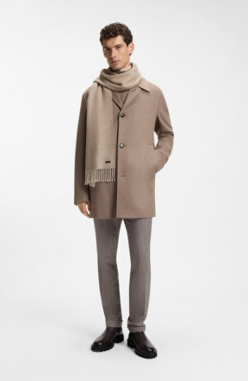 Hugo Boss Naster Double-faced wool scarf - Light Brown