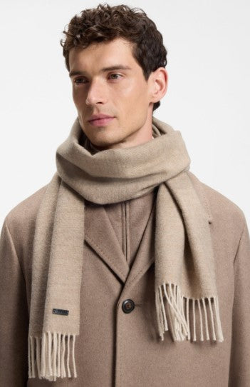 Hugo Boss Naster Double-faced wool scarf - Light Brown