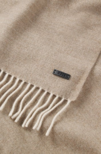 Hugo Boss Naster Double-faced wool scarf - Light Brown