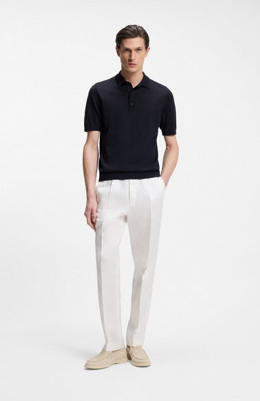 Hugo Boss Nolano Knit polo in virgin wool - Navy