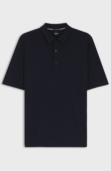 Hugo Boss Nolano Knit polo in virgin wool - Navy