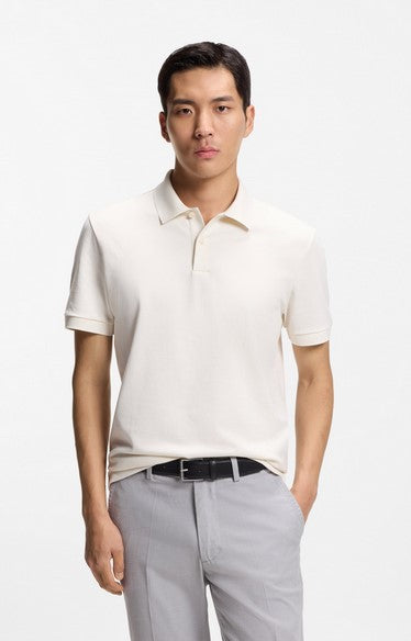 BOSS Parlay Cotton Polo in Open White at Nordstrom, Size Medium