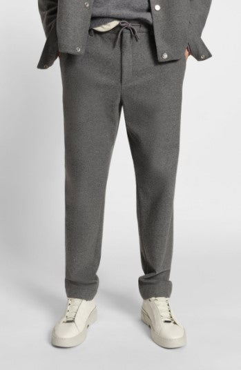 Hugo Boss Brushed tapered-fit trousers in stretch flannel - Grey
