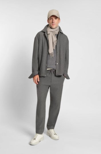 Hugo Boss Brushed tapered-fit trousers in stretch flannel - Grey