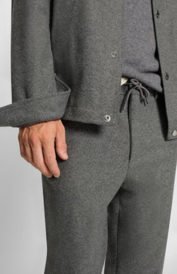 Hugo Boss Brushed tapered-fit trousers in stretch flannel - Grey