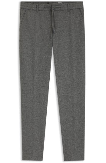 Hugo Boss Brushed tapered-fit trousers in stretch flannel - Grey