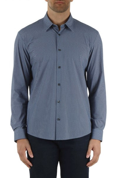 Hugo Boss Printed regular-fit performance shirt - Blue