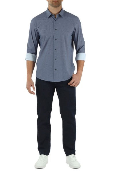 Hugo Boss Printed regular-fit performance shirt - Blue