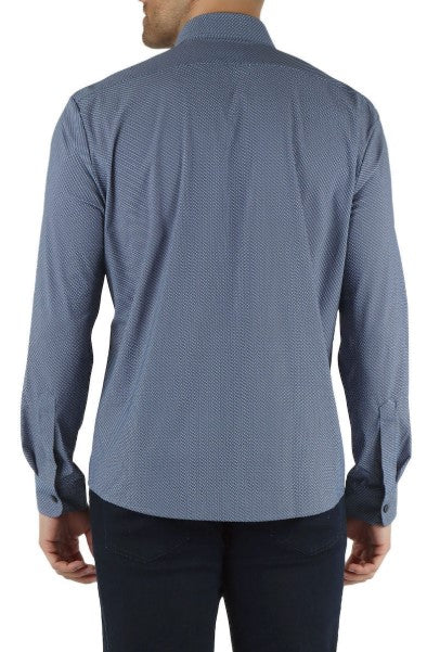 Hugo Boss Printed regular-fit performance shirt - Blue