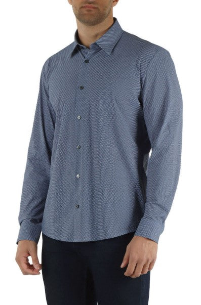 Hugo Boss Printed regular-fit performance shirt - Blue