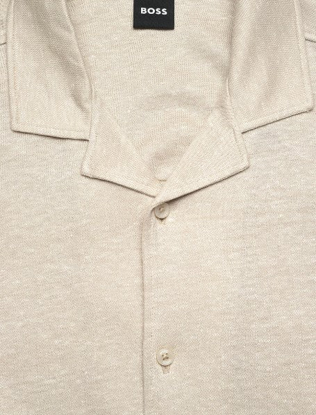 Hugo Boss Powell Linen Blend Shirt - Beige
