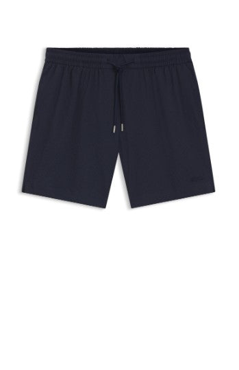 Hugo Boss Stretch Seersucker Swim Shorts - Dark Blue