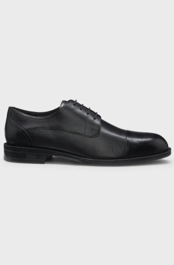 Hugo Boss Leather Cap Toe Derby Shoe - Black