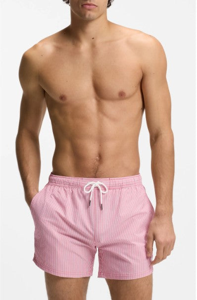 Hugo Boss Velvetfish Seersucker Swim Short - Dark Red