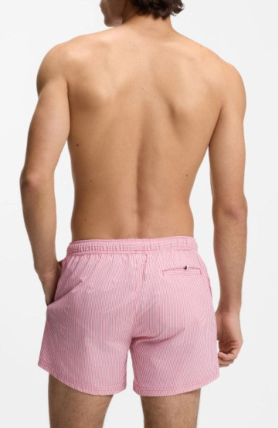 Hugo Boss Velvetfish Seersucker Swim Short - Dark Red
