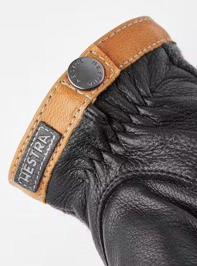 Hestra Deerskin Wool Tricot Gloves - Charcoal & Black