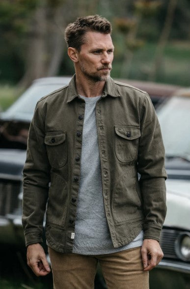 Hiroshi Kato The Anvil Natural Slub - Military Green 14oz Selvedge