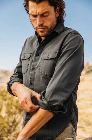 Hiroshi Kato The Brace Stretch Oxford - Charcoal