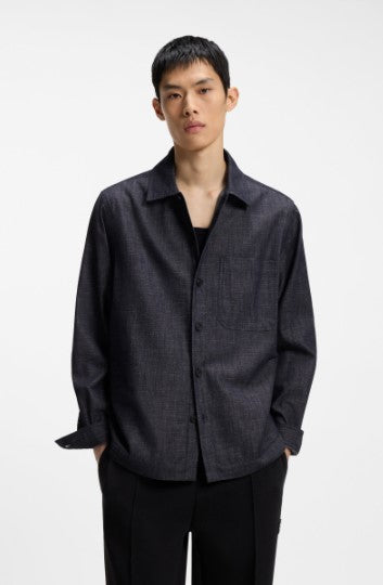 Hugo Oversized Cotton Denim Shirt - Indigo