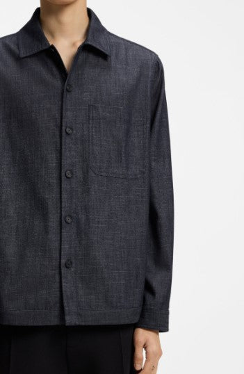 Hugo Oversized Cotton Denim Shirt - Indigo