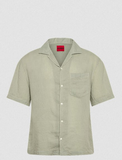 Hugo Exolino Linen Shirt - Green