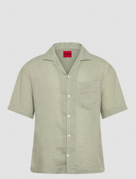 Hugo Exolino Linen Shirt - Green