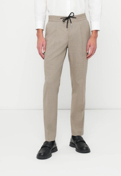 Hugo Boss Getlin Pleated Drawstring Pant - Beige