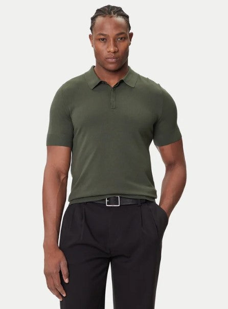 Hugo San Peter Knitted Polo - Green