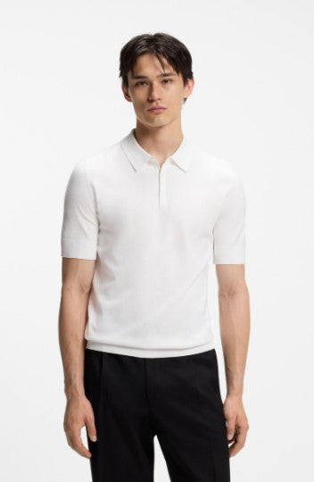 Hugo San Peter Knitted Polo - White