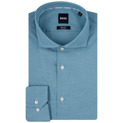 Hugo Boss Joe Spread Collar Shirt in Blue Check