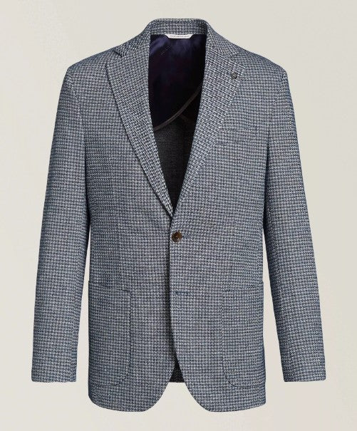 Jack Victor Hampton Check Blazer - Beige & Lt Blue