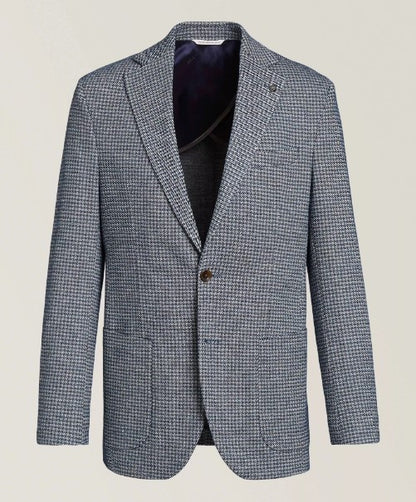 Jack Victor Hampton Check Blazer - Beige & Lt Blue