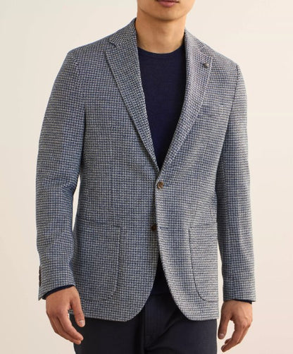 Jack Victor Hampton Check Blazer - Beige & Lt Blue