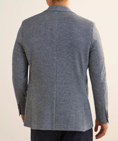 Jack Victor Hampton Check Blazer - Beige & Lt Blue