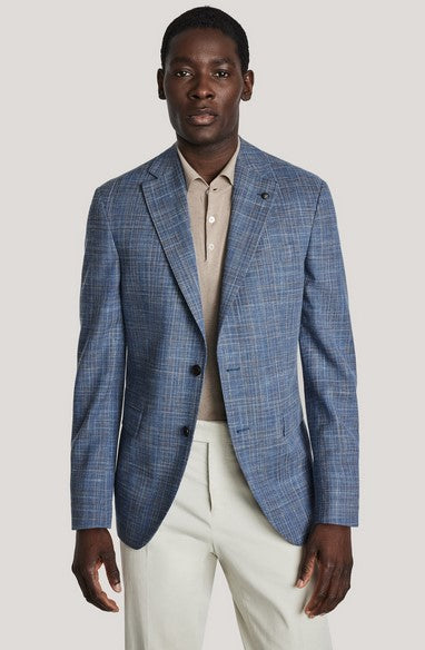 Jack Victor Austin Midland Plaid Sport Coat - Medium Blue – Raggs