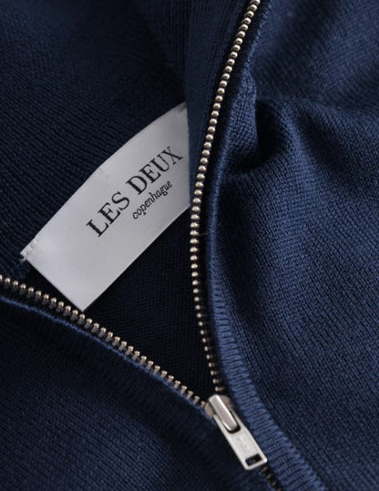 Les Deux Greyson Half-Zip Merino Knit - Dark Navy
